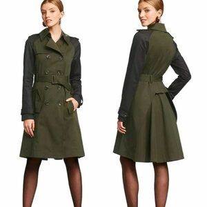Altuzarra Trench Coat 20th Anniversary Belted Olive Contrast Sleeve Green Size L